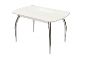 Стол Бостон, белый глянец/белый/хром триумф в Пангоды - pangody.mebel-tymen.ru | фото