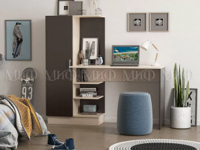 Стол компьютерный №1 Дуб беленый-венге в Пангоды - pangody.mebel-tymen.ru | фото