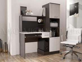 Стол компьютерный №3 с пеналом Дуб беленый/Дуб венге в Пангоды - pangody.mebel-tymen.ru | фото