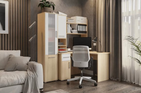 Стол компьютерный Лайт К1 дуб сонома/белый в Пангоды - pangody.mebel-tymen.ru | фото