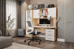 Стол компьютерный Лайт К3 дуб сонома/белый в Пангоды - pangody.mebel-tymen.ru | фото