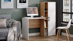 Стол письменный «Бейли» Дуб Крафт золотой, Белый Ясень в Пангоды - pangody.mebel-tymen.ru | фото