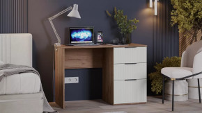 Стол письменный «Графит» Дуб Крафт Табачный, Холст Белый в Пангоды - pangody.mebel-tymen.ru | фото