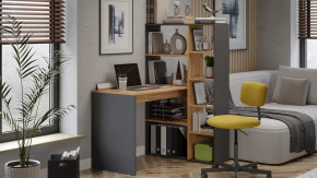 Стол письменный тип 16 Графит Серый/Дуб Крафт Золотой в Пангоды - pangody.mebel-tymen.ru | фото