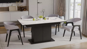 Стол раздвижной «Детройт» Тип 3 Черный, Белый мрамор в Пангоды - pangody.mebel-tymen.ru | фото