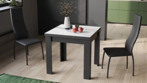 Стол раздвижной «Хьюстон» тип 1 Черный, Белый мрамор в Пангоды - pangody.mebel-tymen.ru | фото