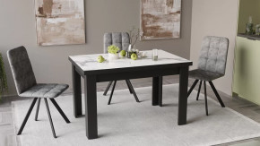 Стол раздвижной «Хьюстон» тип 2 Черный, Белый мрамор в Пангоды - pangody.mebel-tymen.ru | фото