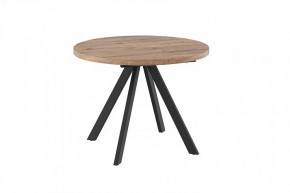 Стол раздвижной RONDO М-100, дуб велингтон/черный в Пангоды - pangody.mebel-tymen.ru | фото