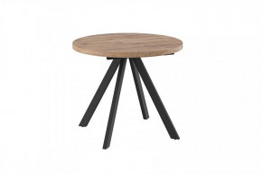 Стол раздвижной RONDO М-90, дуб велингтон/черный в Пангоды - pangody.mebel-tymen.ru | фото