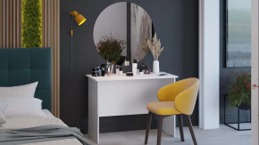 Стол с зеркалом тип 14 (1000) Белый Ясень в Пангоды - pangody.mebel-tymen.ru | фото