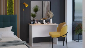 Стол  с зеркалом тип 14 (1000) Дуб Сонома, Белый Ясень в Пангоды - pangody.mebel-tymen.ru | фото