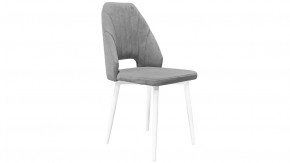 Стул «Капри» (конус Т2) Исп. 2 Белый муар, Велюр DREAM Grey (серый) в Пангоды - pangody.mebel-tymen.ru | фото