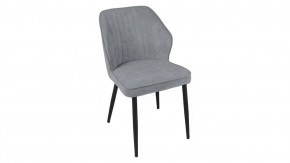 Стул «Крис» Черный муар, Микровелюр BRENDY Grey в Пангоды - pangody.mebel-tymen.ru | фото