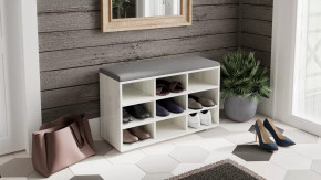 Тумба для обуви Тип 10 Дуб крафт белый, Велюр Графит в Пангоды - pangody.mebel-tymen.ru | фото