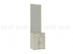 Тумба с зеркалом (600) Ева NEW Дуб Крафт Белый в Пангоды - pangody.mebel-tymen.ru | фото