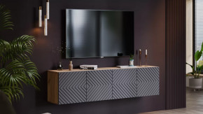 Тумба ТВ Танго Дуб крафт золотой/Холст вулкан в Пангоды - pangody.mebel-tymen.ru | фото