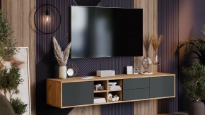 Тумба ТВ тип 5 Дуб Крафт золотой, Антрацит в Пангоды - pangody.mebel-tymen.ru | фото