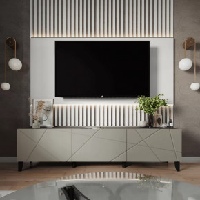 Тумба ТВМ-10 (с опорами) (ш2000*г384*в400мм) ЛДСП Графит/ЛДСП Панакота в Пангоды - pangody.mebel-tymen.ru | фото