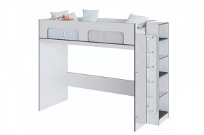 ТЭББИ Кровать-чердак (сп/м 900*2000мм), Белый-Графит серый (ЛАМЕЛИ) в Пангоды - pangody.mebel-tymen.ru | фото