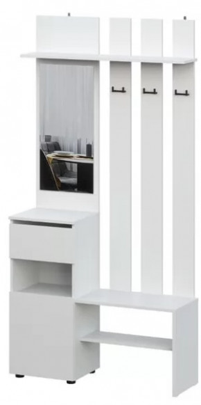 Вешалка с зеркалом Денвер SAFE Белый в Пангоды - pangody.mebel-tymen.ru | фото