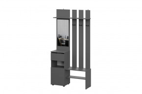 Вешалка с зеркалом графит серый Денвер в Пангоды - pangody.mebel-tymen.ru | фото